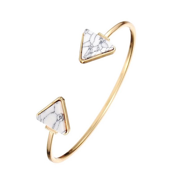 Jewelry - White Marble Triangle Bangle